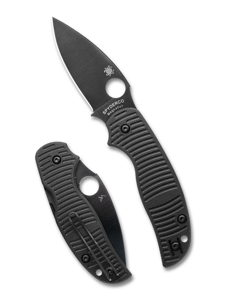 Spyderco Sage 5 Salt CPM MagnaCut Black 3" Plain Edge Folding Pocket Knife (C123GPBKMCBK)