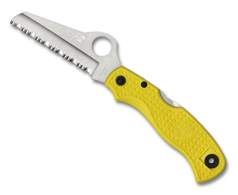 Spyderco Saver Salt Clipit 3.09" Serrated Yellow Folding Pocket Knife (C118SYL)