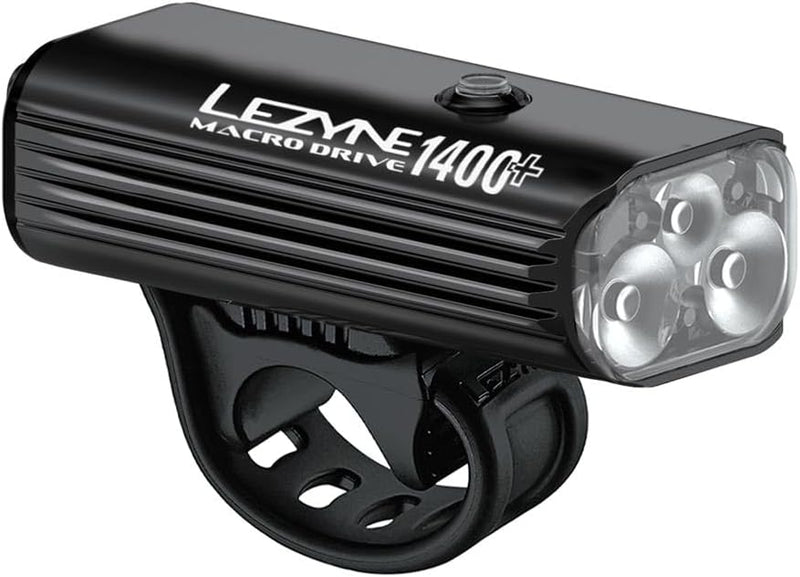 Lezyne Macro Drive 1400+ and Strip Drive Pro 400+ Bicycle Light Set, Front and Rear Pair, 1400/400 Lumen, USB-C Rechargeable (1-LED-4P-V1737)