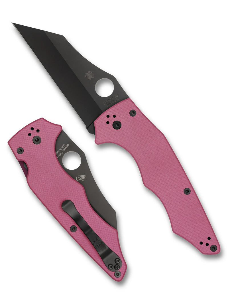 Spyderco YoJumbo Pink G-10 Black Blade Sprint Run 3.98" Folding Pocket Knife (C253GPNBKP)