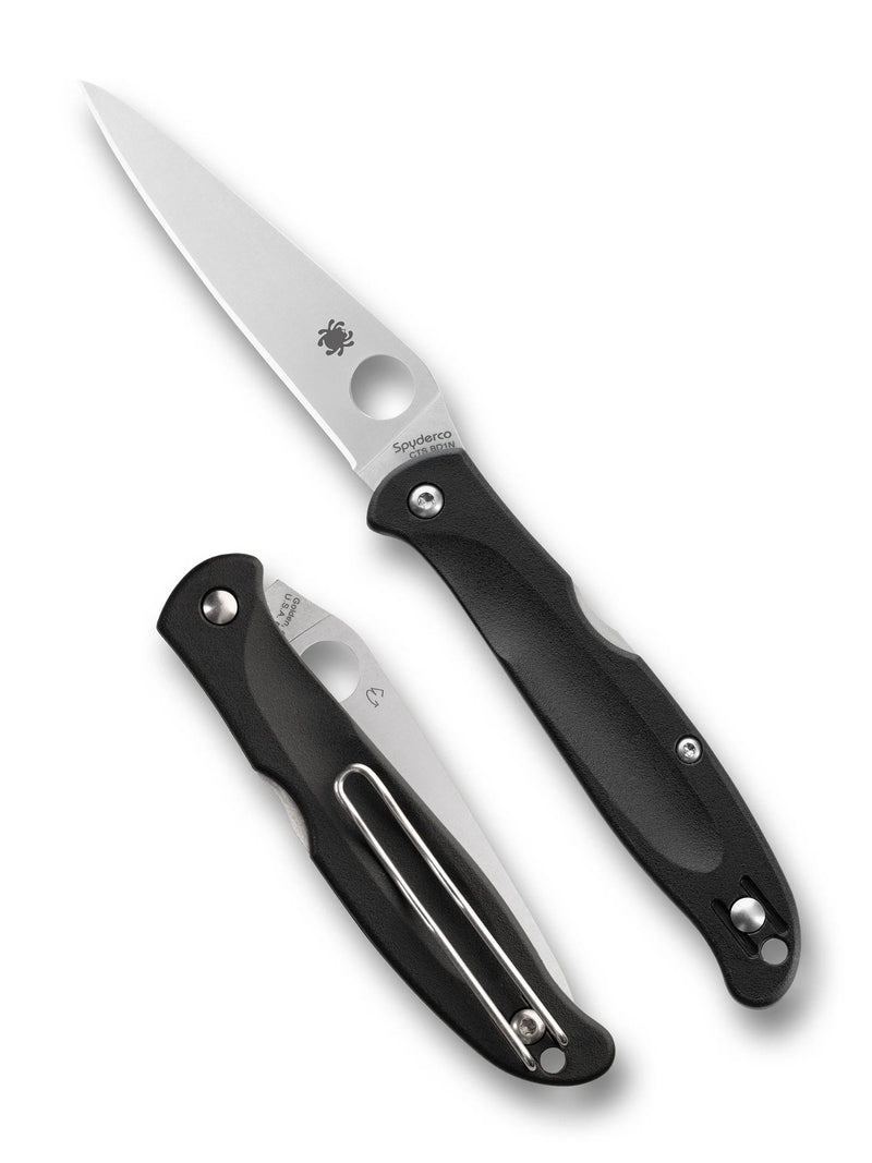 Spyderco Charisma Black Lightweight BD1N 2.98" Plain Edge Folding Pocket Knife (C259PBK)