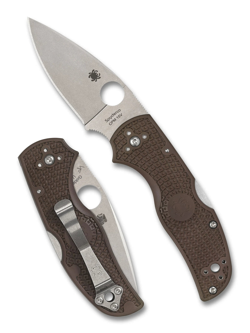 Spyderco Native 5 Lightweight Brown CPM 15V Sprint Run Plain Edge 2.95" Folding Pocket Knife (C41PBN15V5)