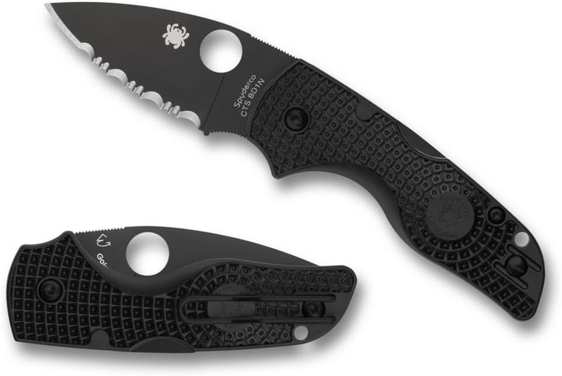 Spyderco Lil' Native Lightweight 2.42" SpyderEdge Black Blade Folding Pocket Knife (C230SBBK)