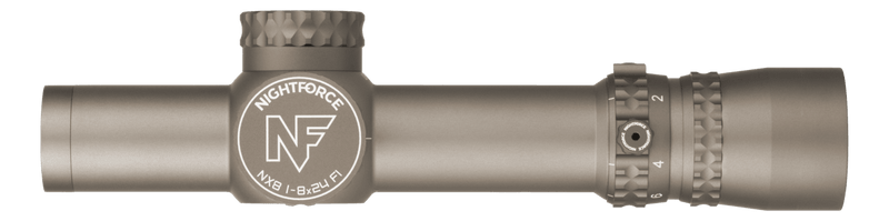 Nightforce NX8 1-8x24mm F1 Capped FC-DMx FFP Dark Earth Riflescope (C663)