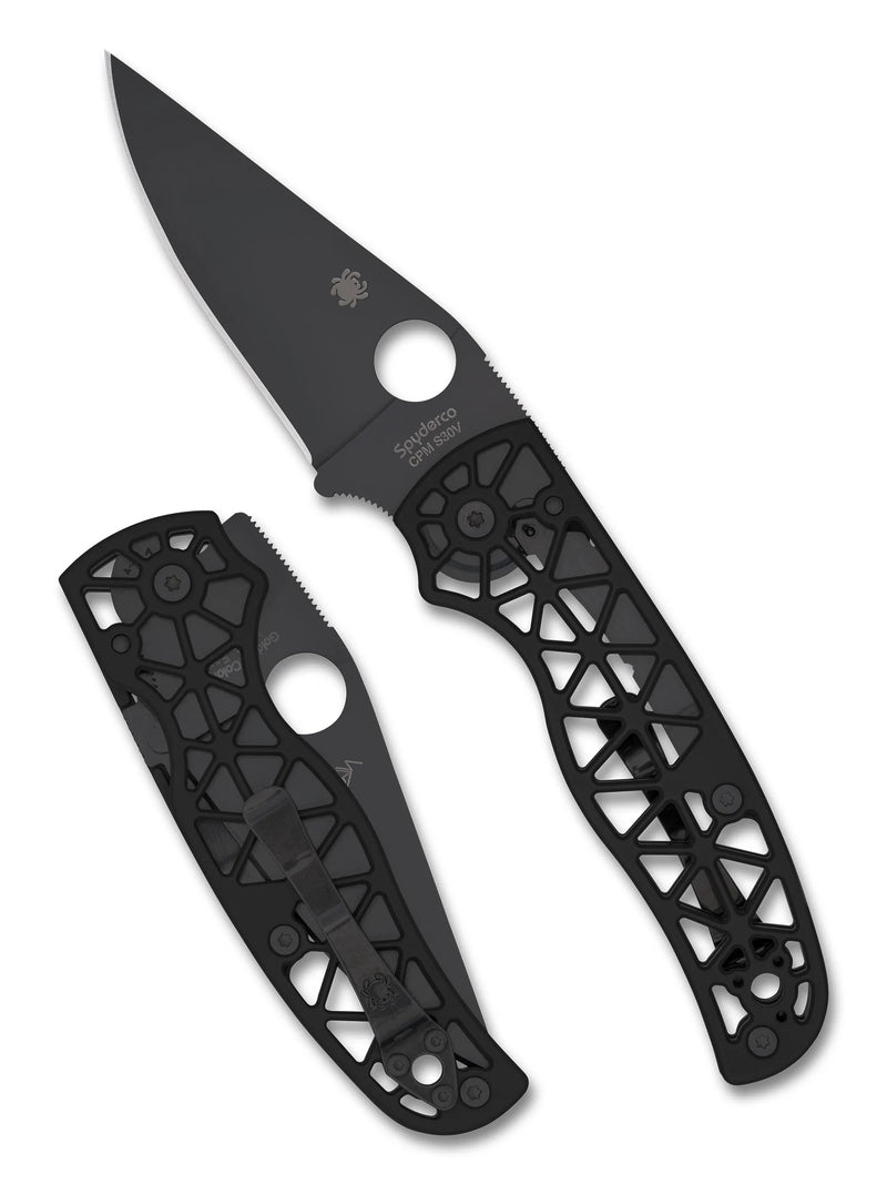 Spyderco Edgerati 3.57" Black Plain Edge Folding Pocket Knife (C266BKALBKP)
