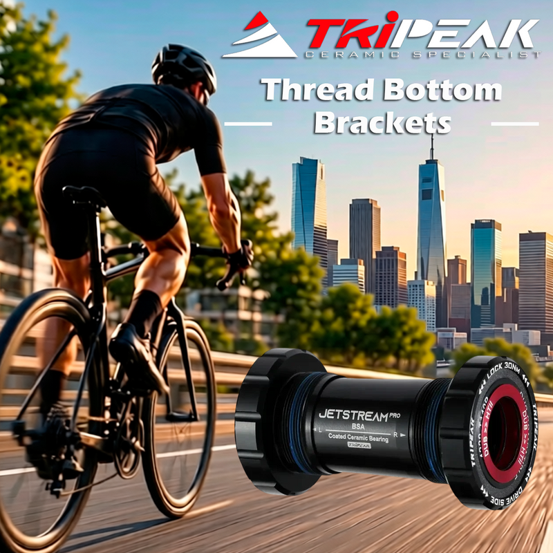 TriPeak Thread Bottom Brackets BSA, 3-in-1 Core System, Ceramic, Shimano Standard Tool Required