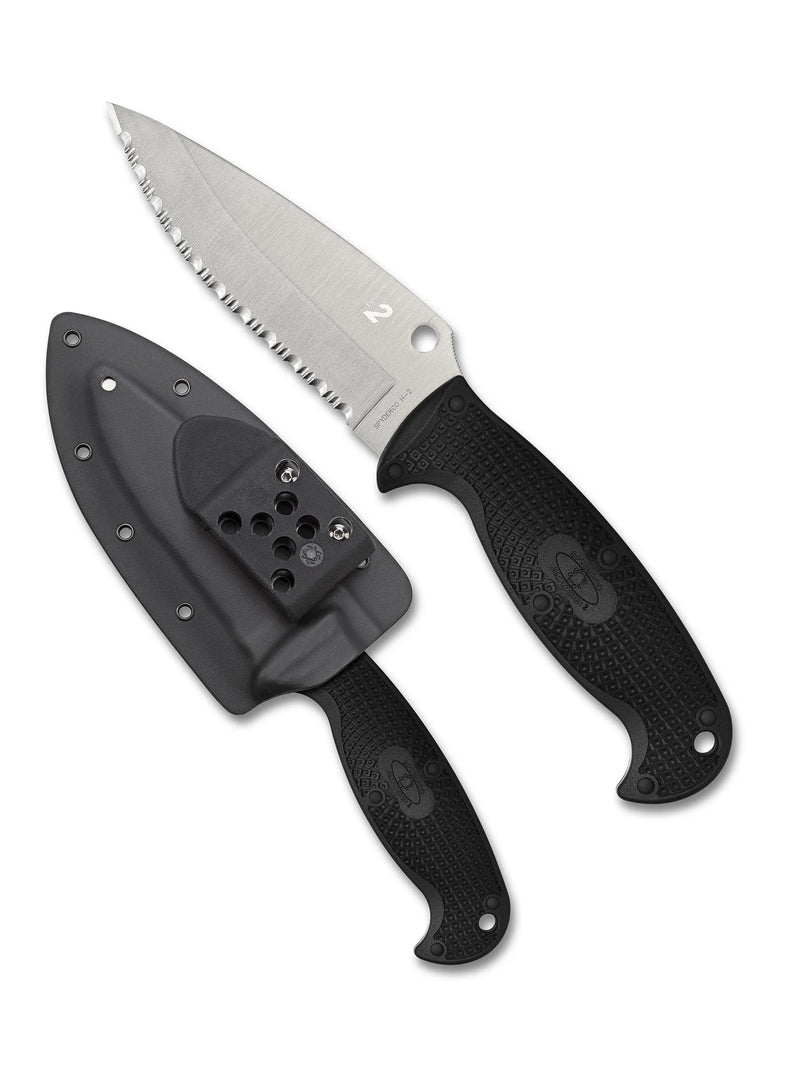 Spyderco Jumpmaster 2 FRN Black SpyderEdge 4.47" Fixed Blade Pocket Knife (FB24SBK2)
