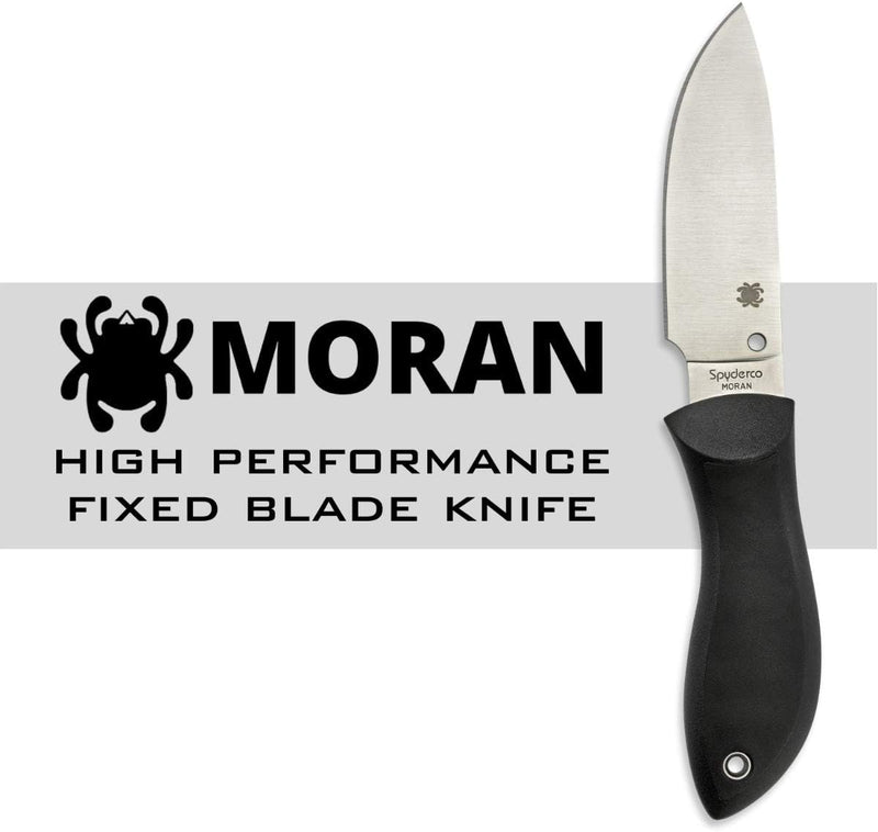 Spyderco Moran Drop Point 3.92" Fixed Blade Plain Edge Pocket Knife (FB02P)