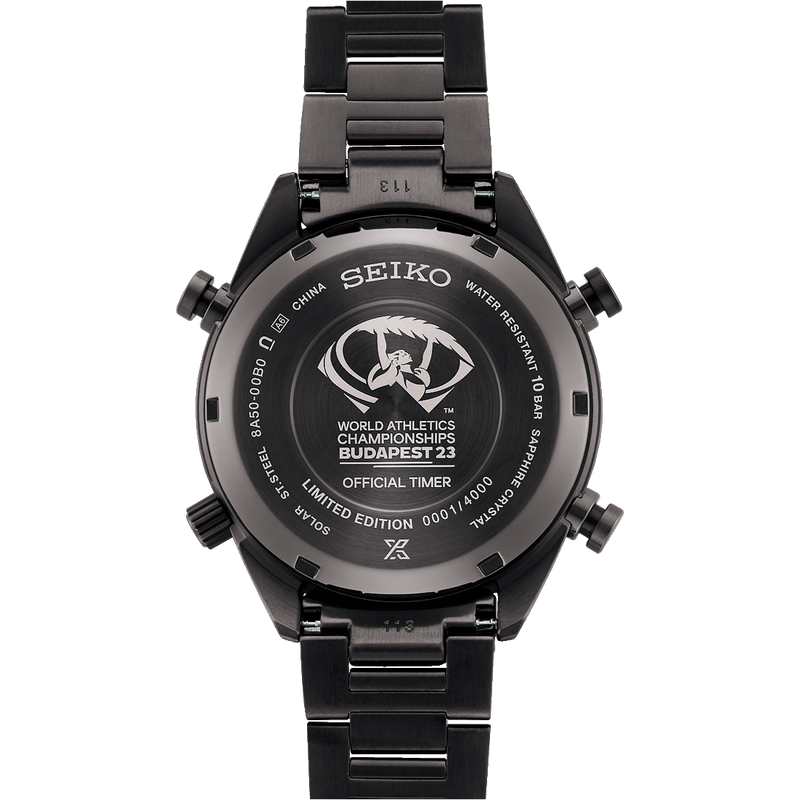 Seiko Prospex SFJ007 Black Dial 10 ATM Water Resistant 42.0mm Solar Chronograph Limited Edition Men's Watch