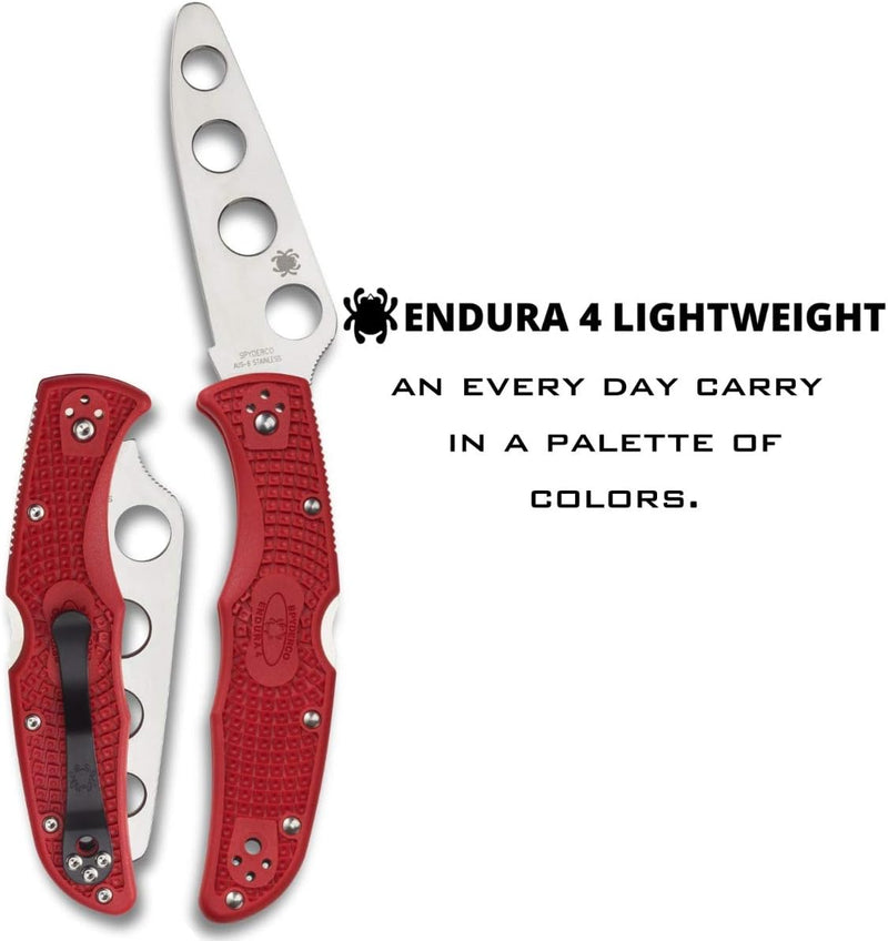 Spyderco Endura 4 FRN Lightweight Trainer 3.55" Blunted Folding Pocket Knife (C10TR)