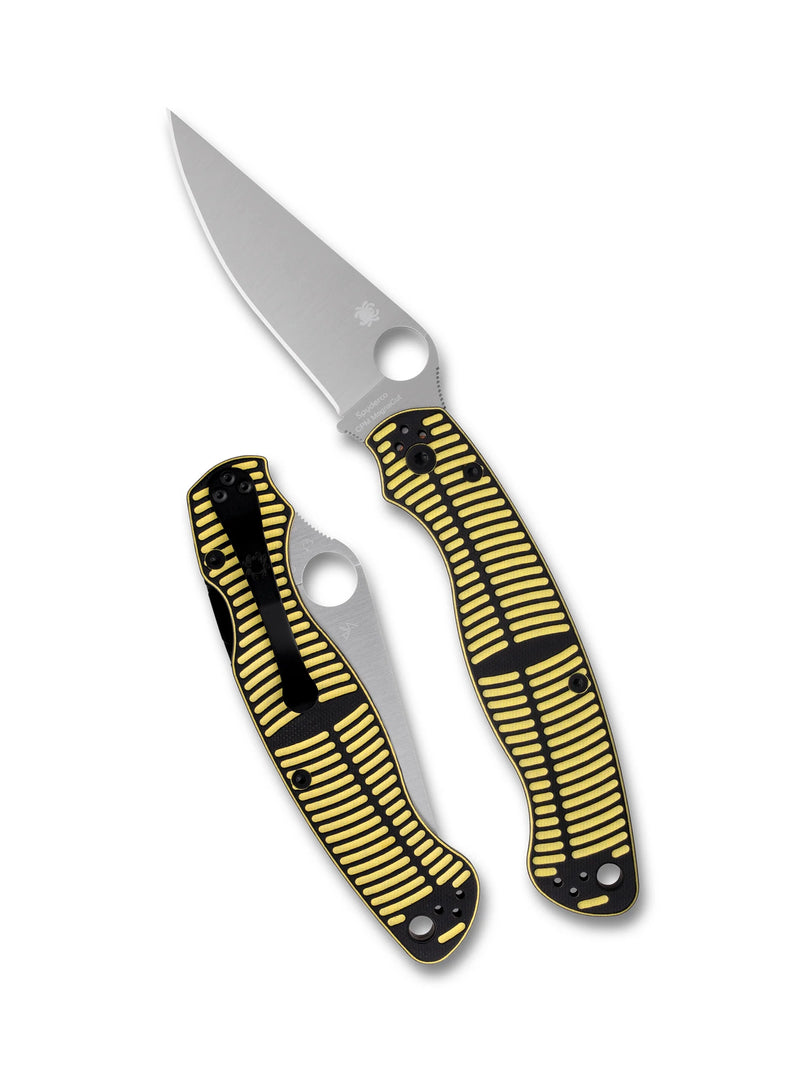 Spyderco Military 2 Salt CPM MagnaCut Yellow/Black 4" Plain Edge Folding Pocket Knife (C36GBKYLMCP2)