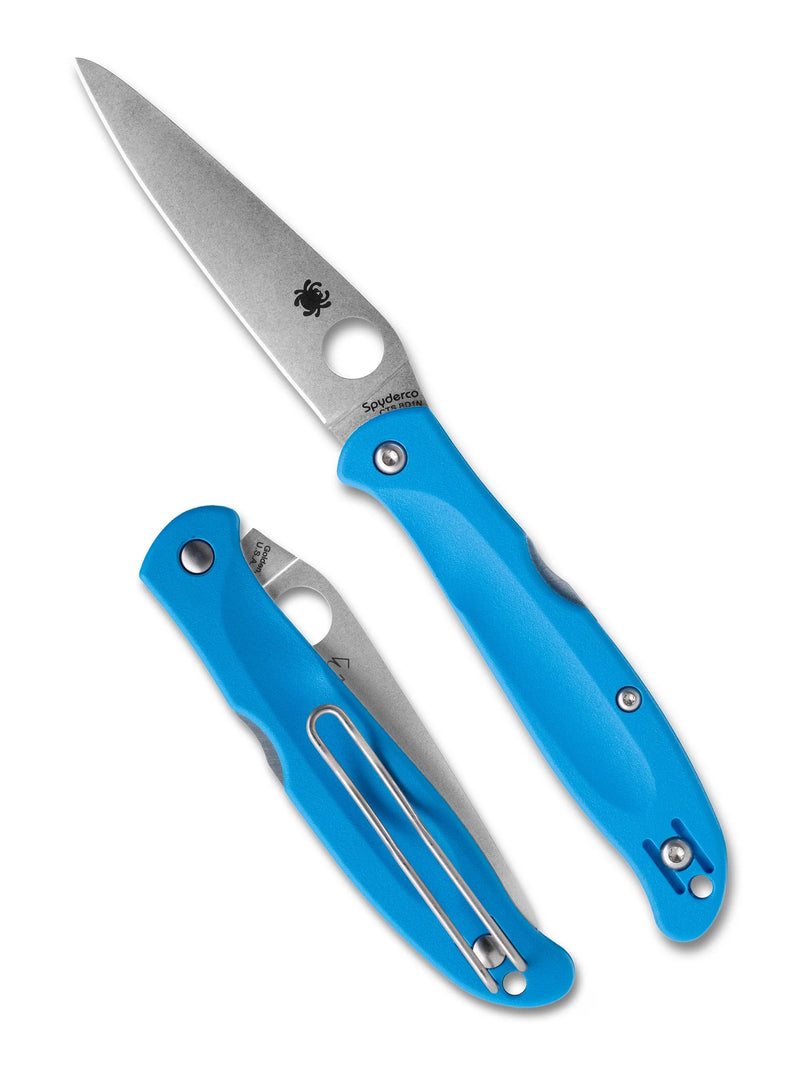 Spyderco Charisma 2.98" Plain Edge Blue Folding Pocket Knife (C259PBL)