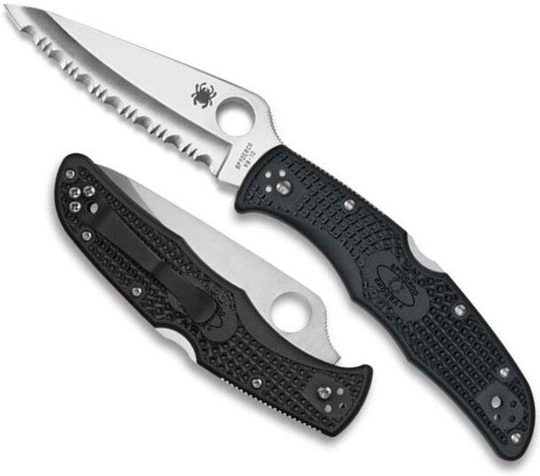Spyderco Endura 4 FRN Black C10SBK Folding Serrated Edge Pocket Knife