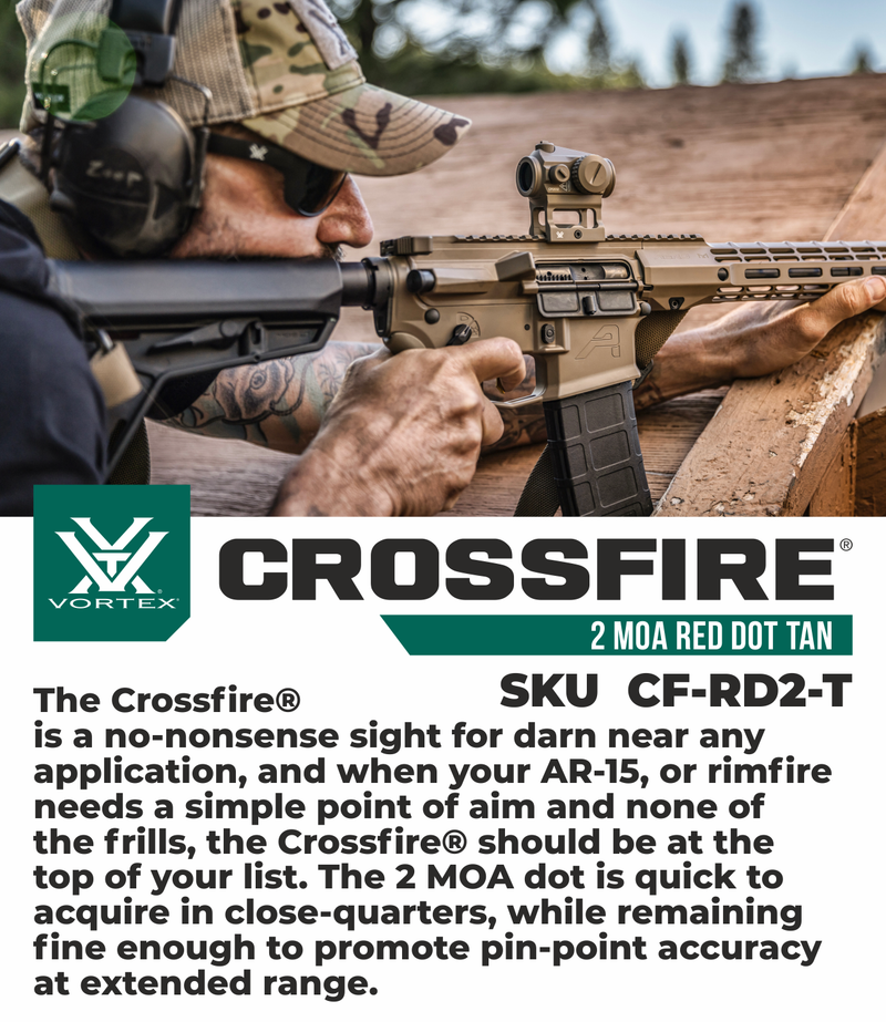 Vortex Optics Crossfire Red Dot 2 MOA (CF-RD2-T)