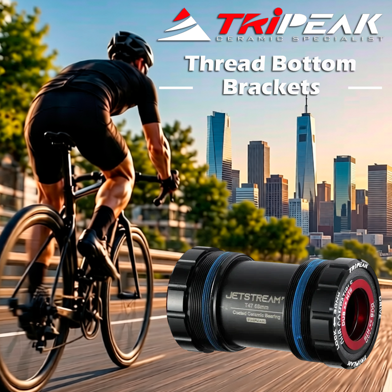 TriPeak Thread Bottom Brackets T47, 68/73mm (Road), 3-in-1 core system, ceramic, TRiPEAK Tool Required