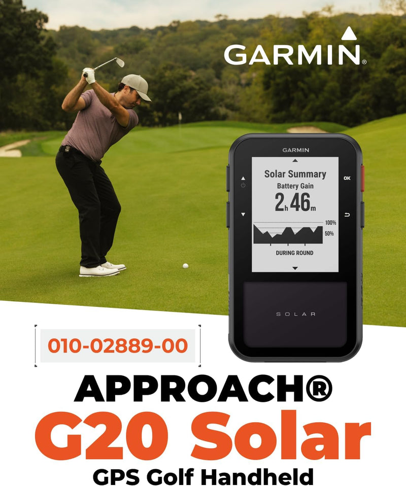Garmin Approach G20 Solar GPS Golf Handheld with Solar Charging (010-02889-00)