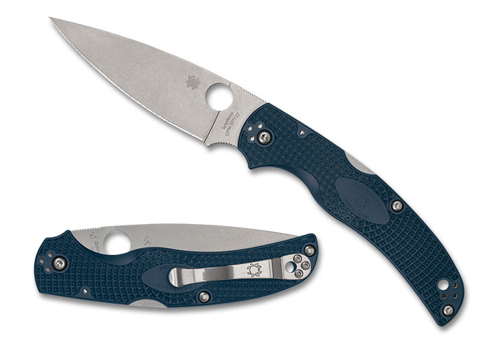 Spyderco Native Chief Blue Lightweight CPM SPY27 4.02" Plain Edge Pocket Folding Knife (C244PCBL)