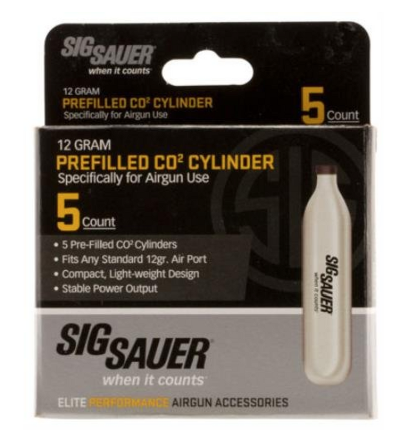 Sig Sauer AC-12-5 CO2 12 Gram Cylinders for Airguns (Pack of 5)
