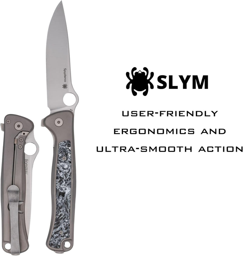 Spyderco Slym R.I.L. Titanium M390 3.42" Plain Edge Folding Pocket Knife (C271TIP)