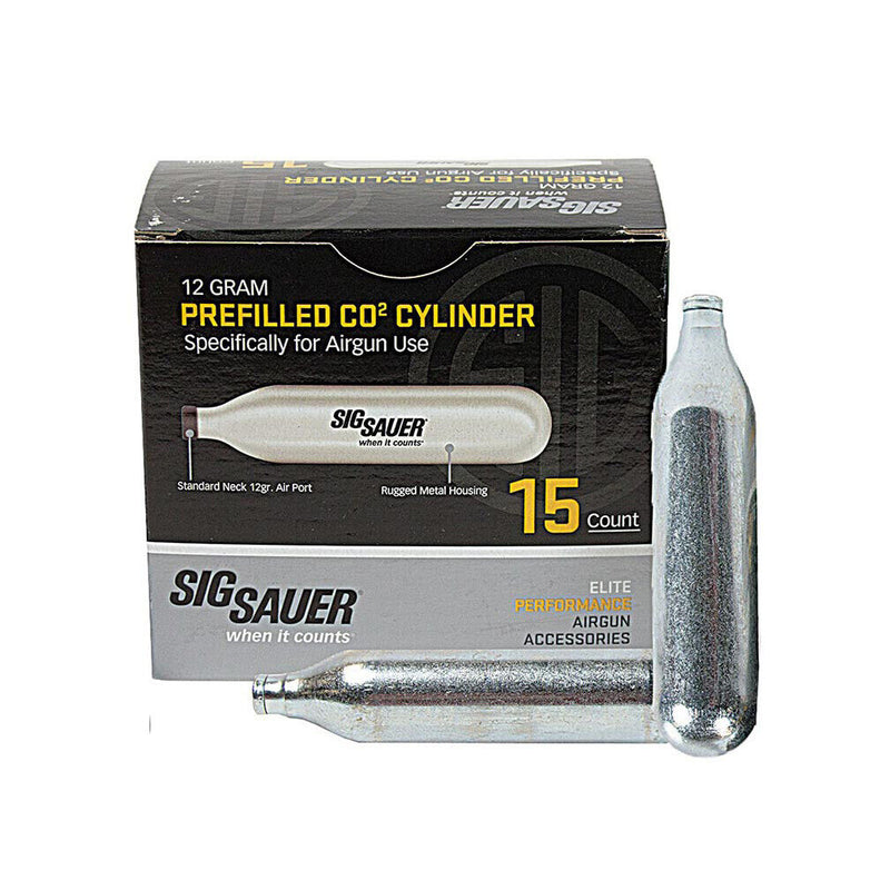 Sig Sauer AC-12-15 CO2 12 Gram Cylinders for Airguns (Pack of 15)
