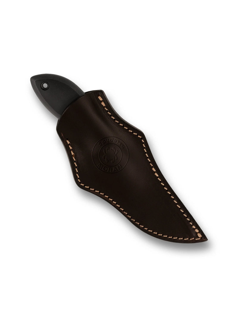 Spyderco Moran Upswept Gray Damasteel Sprint Run 3.92" Fixed Plain Edge Knife (FB01PGYD)