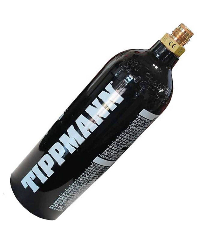 Tippmann 40042 Aluminum CO2 Paintball Tank, 12oz, Empty / Refillable, Black