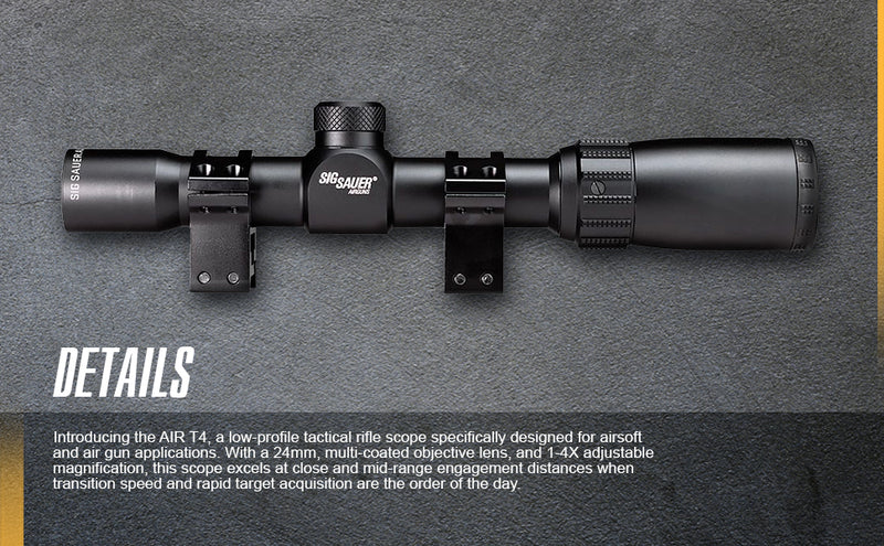 Sig Sauer AIR T4 1-4x24mm Mil-Dot Air rifle Riflescope Black (AIR-T4)