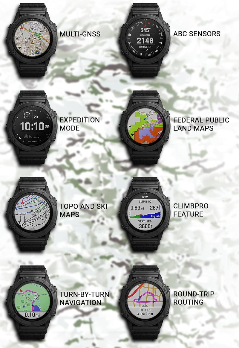 Garmin tactix Delta Solar Tactical GPS Watch with Nylon Band
