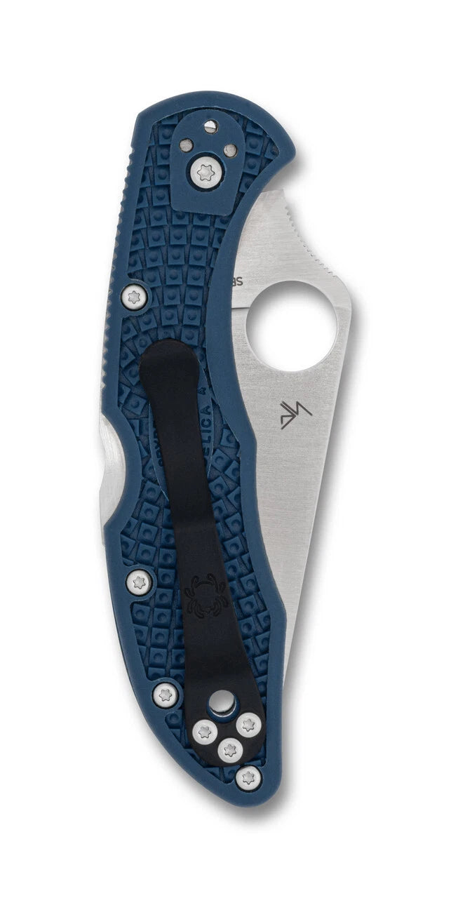 Spyderco Delica 4 CPM SPY27 Cobalt Blue 2.90" Plain Edge Pocket Folding Knife (C11PCBL)