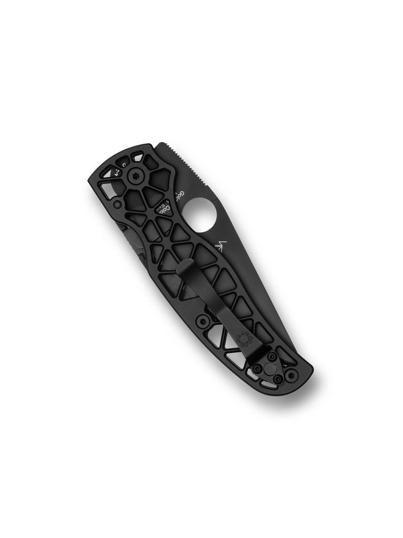 Spyderco Edgerati 3.57" Black Plain Edge Folding Pocket Knife (C266BKALBKP)