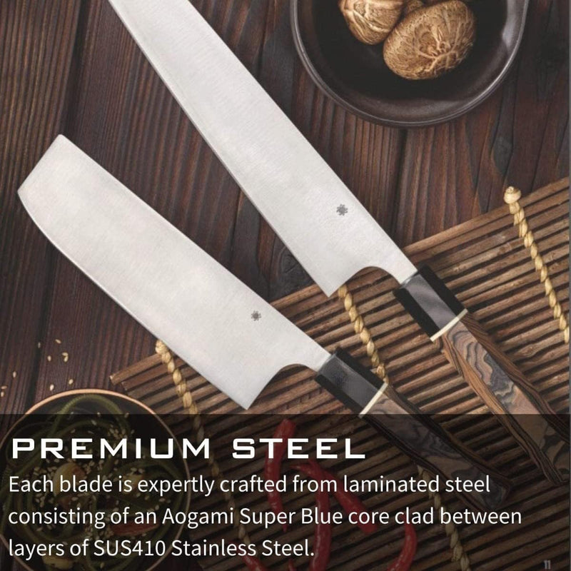 Spyderco Itamae Nakiri Super Blue/SUS410 7.28" Plain Edge Premium Kitchen Knife (K17GPBNBK)