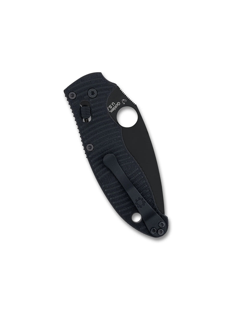 Spyderco Manix 2 Salt Black G-10 CPM MagnaCut 3.37" Black Plain Edge Folding Pocket Knife (C101GMCBKP2)