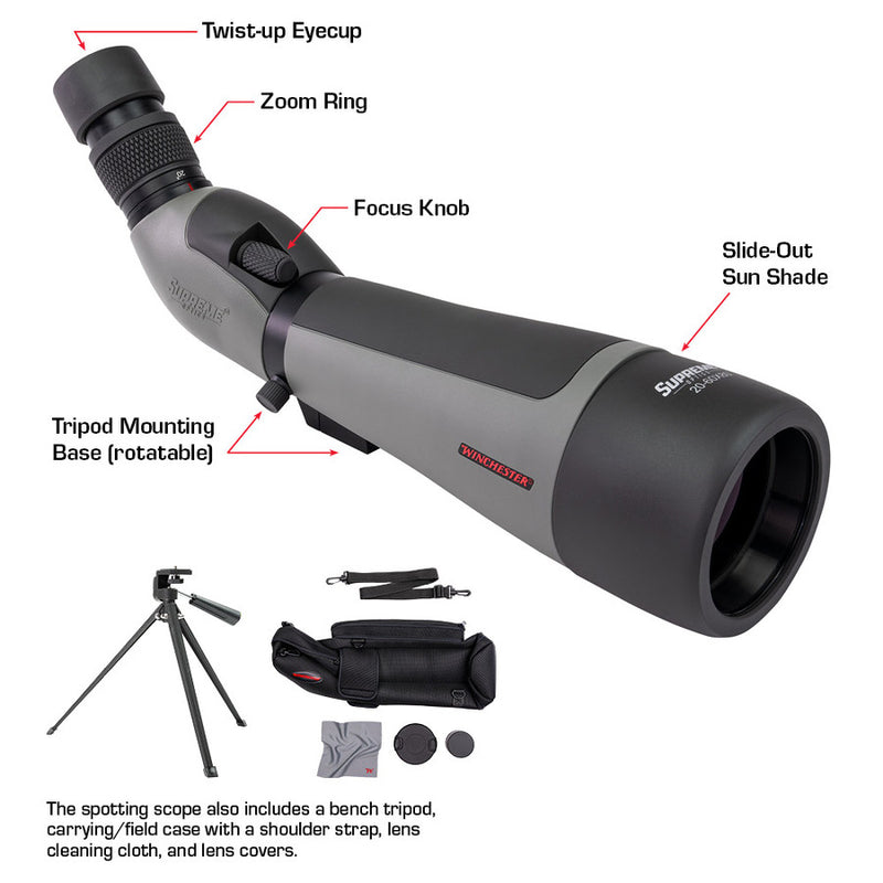 Winchester Supreme W20-60x65mm Angled Spotting Scope (SPRM12-20-60x65)