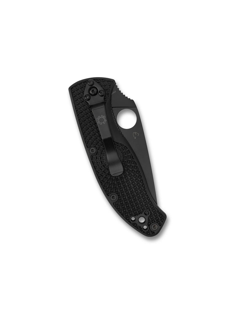 Spyderco Tenacious Lightweight 3.39" Black Oxide CombinationEdge Folding Pocket Knife (C122PSBBK)