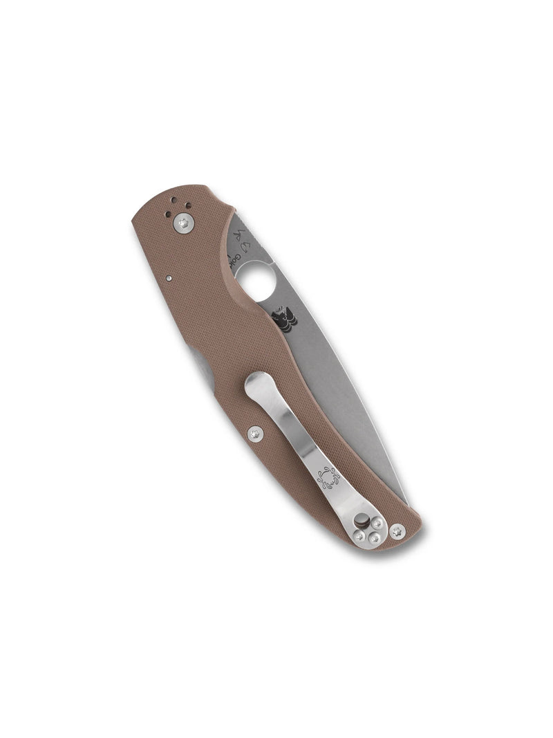 Spyderco Native Chief Brown G-10 CPM 15V Sprint Run Plain Edge 4.08" Folding Pocket Knife (C244GPBN15V)