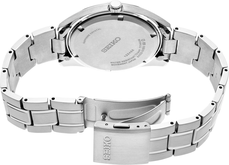 Seiko Essentials SUR369 Titanium Silver Sunray Dial 10 ATM Water Resistant 40.2mm Men's Watch