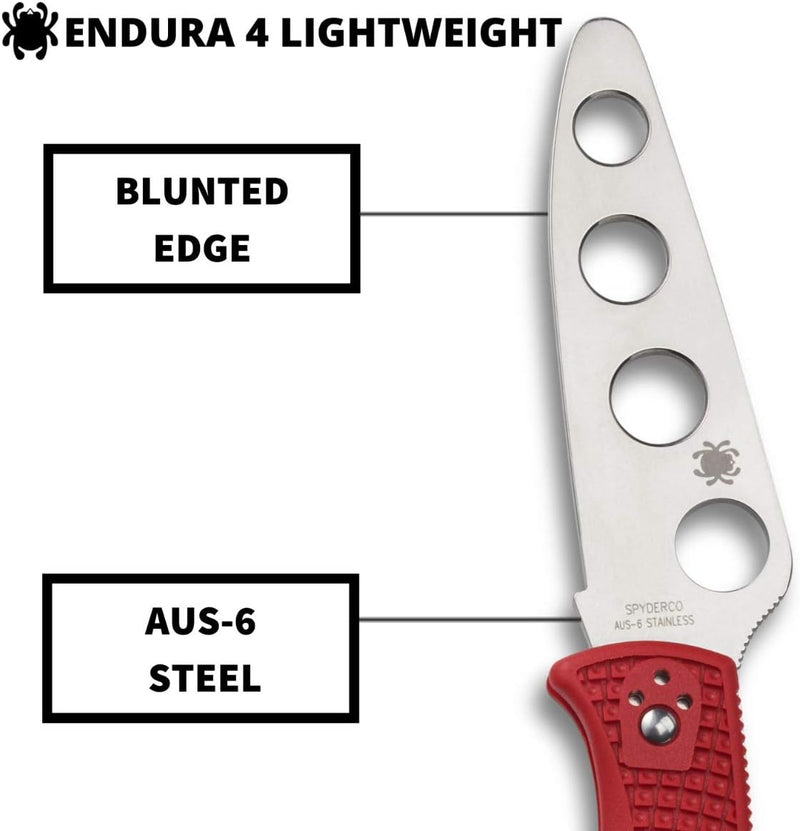 Spyderco Endura 4 FRN Lightweight Trainer 3.55" Blunted Folding Pocket Knife (C10TR)