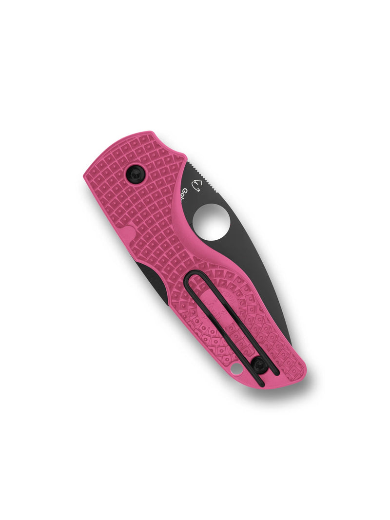Spyderco Lil' Native Lightweight Pink 2.42" Plain Edge Folding Pocket Knife (C230PPNBK)
