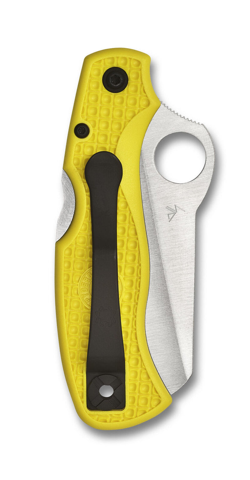 Spyderco Saver Salt Clipit 3.09" Serrated Yellow Folding Pocket Knife (C118SYL)