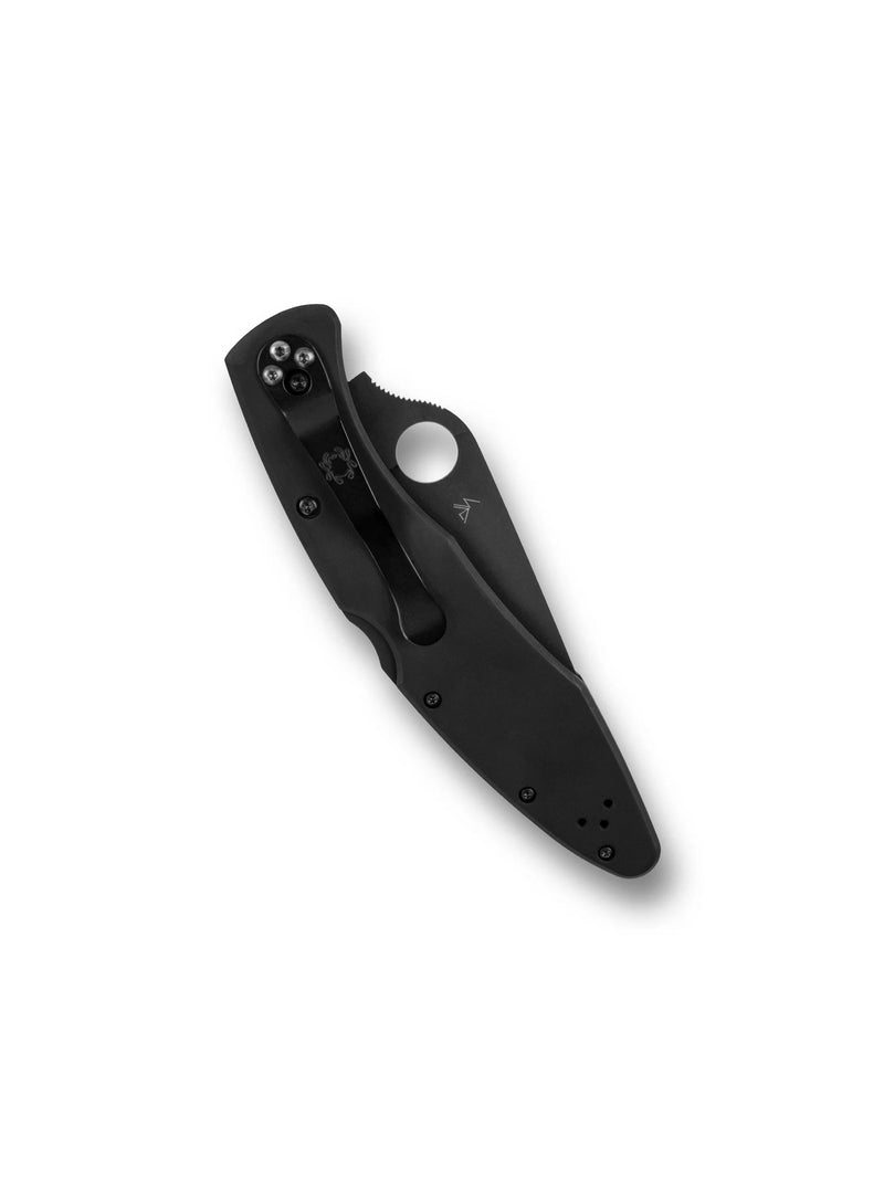 Spyderco PoliceModel Black Stainless 4.2" Plain Edge Folding Pocket Knife (C07BKP)