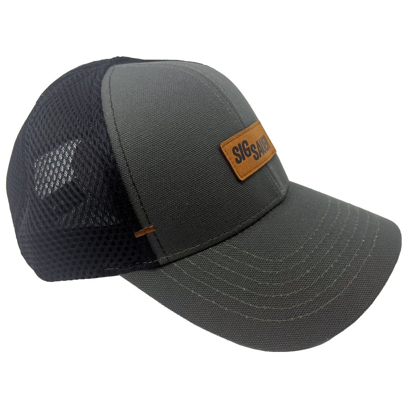 Sig Sauer Leather Patch Logo Trucker Hat O/S (SG-HAT-MG-SS-PATCH)