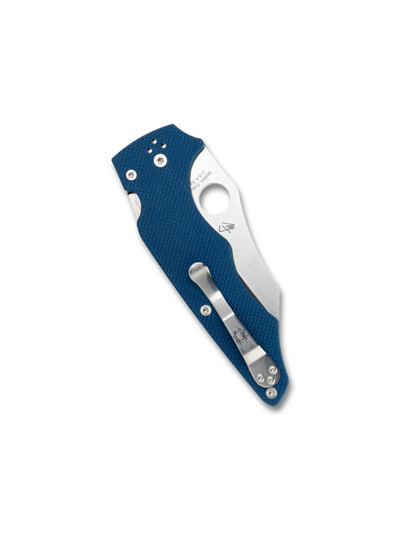 Spyderco Yojumbo Cobalt Blue G-10 CPM SPY27 3.98" Plain Edge Folding Pocket Knife (C253GPCBL)