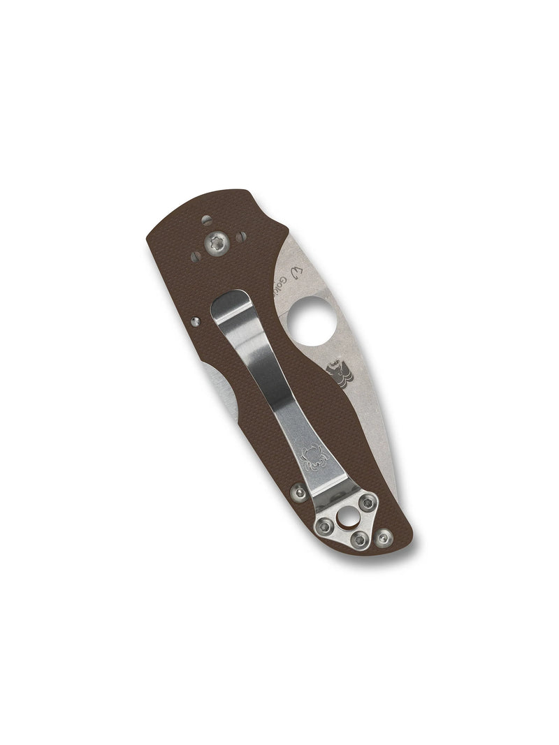 Spyderco Lil' Native Mid Back Lock Brown G-10 CPM 15V Sprint Run 2.42" Plain Edge Folding Pocket Knife (C230MBGPBN15V)