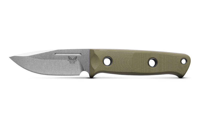 Benchmade 165-1 Mini Bushcrafter OD Green G10 Drop-Point CPM-S30V 3.38" Fixed Blade Knife