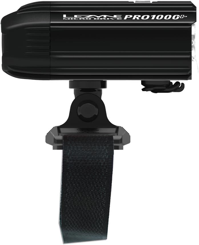 Lezyne Helmet Micro Drive Pro 1000+ Bicycle Front Light, White LED, 1000 Lumens, Black Aluminum Housing, USB-C Rechargeable (1-LED-25H-V337)