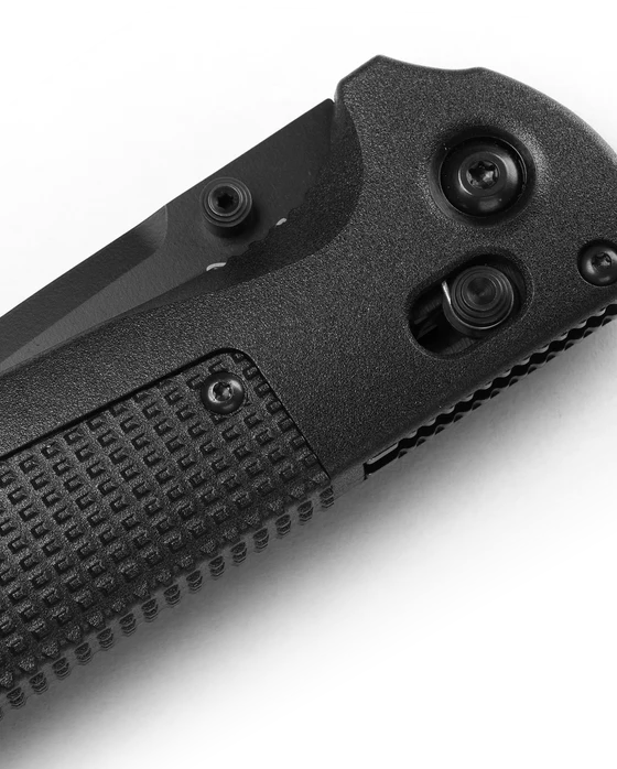 Benchmade Redoubt Black Grivory 3.55" Plain Edge Drop-Point Folding Pocket Knife (430BK-02)