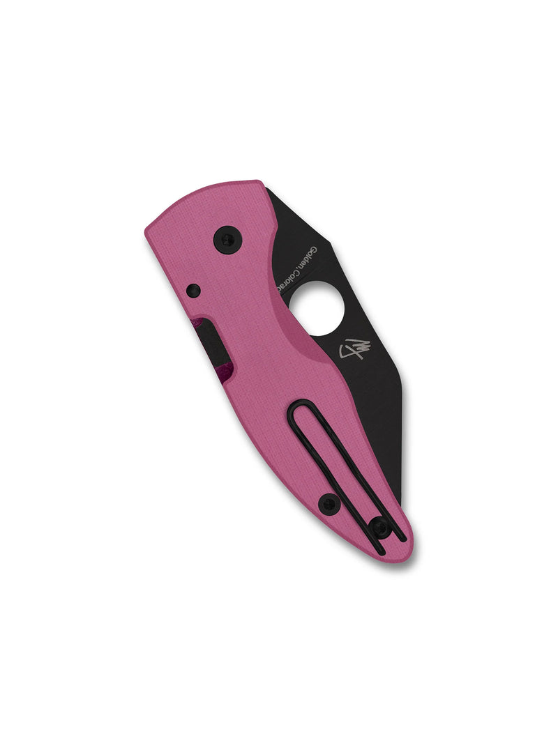 Spyderco MicroJimbo Pink G-10 2.45" Black Blade Sprint Run Plain Edge Folding Pocket Knife (C264GPNBKP)
