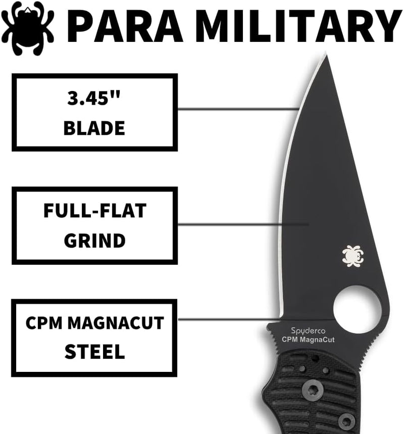 Spyderco ParaMilitary 2 Plain Edge 3.45" Folding Pocket Knife (C81GMCBKP2)