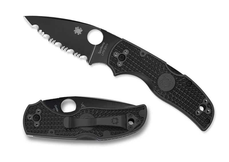 Spyderco Native 5 Lightweight Black Spyder Edge 2.95" Folding Pocket Knife (C41SBBK5)