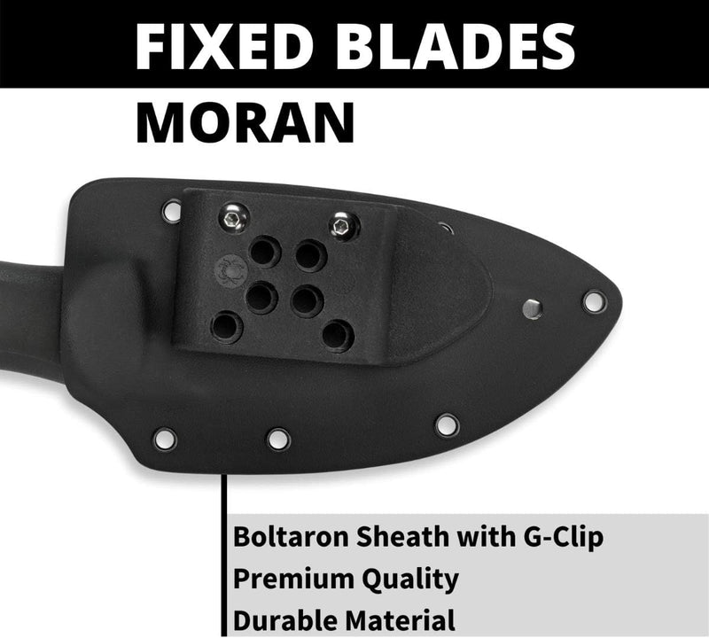 Spyderco Moran 3.92" Plain Fixed Blade Black Handle Pocket Knife (FB01P)